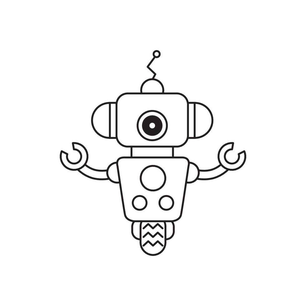 robots delinean el icono de vector. Icono de robots negros de línea delgada, ilustración vectorial simple de elemento plano del concepto de inteligencia artificial editable aislado sobre fondo blanco. vector