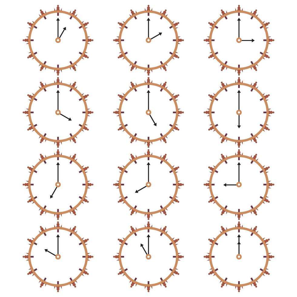 clock icon vector - bundle set - stroke editable