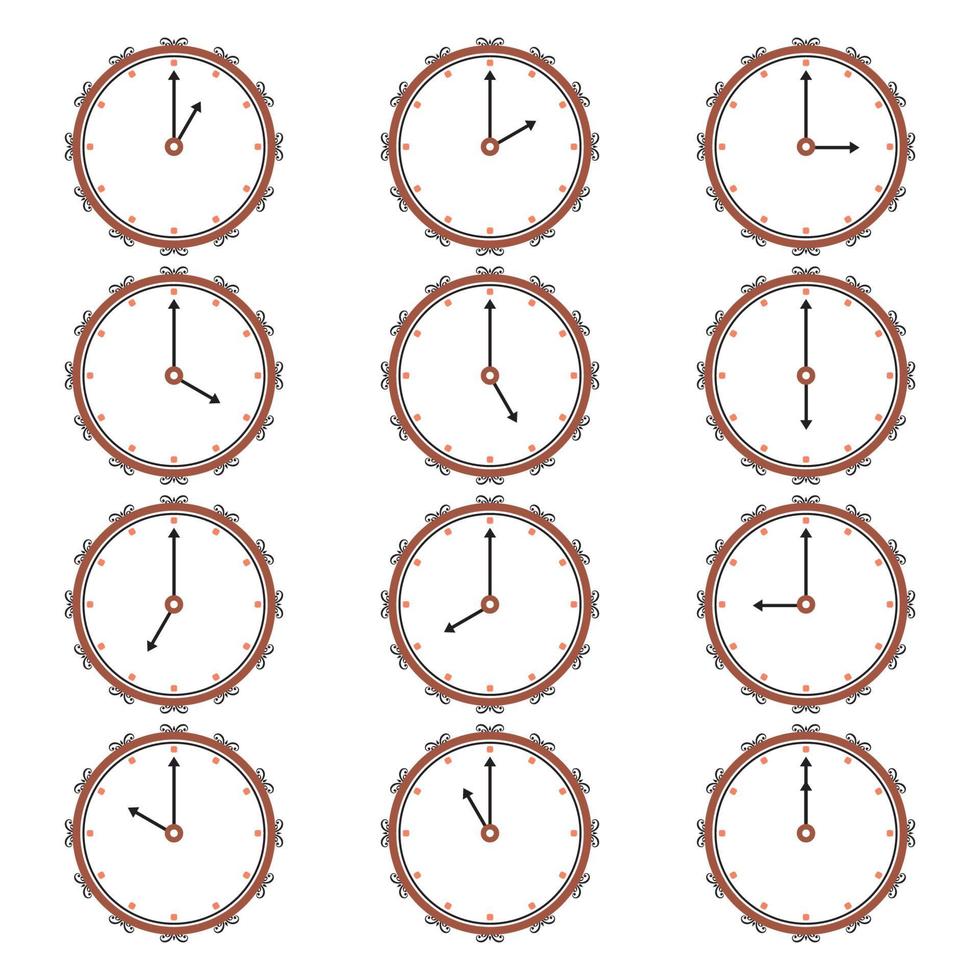 clock icon vector - bundle set - stroke editable