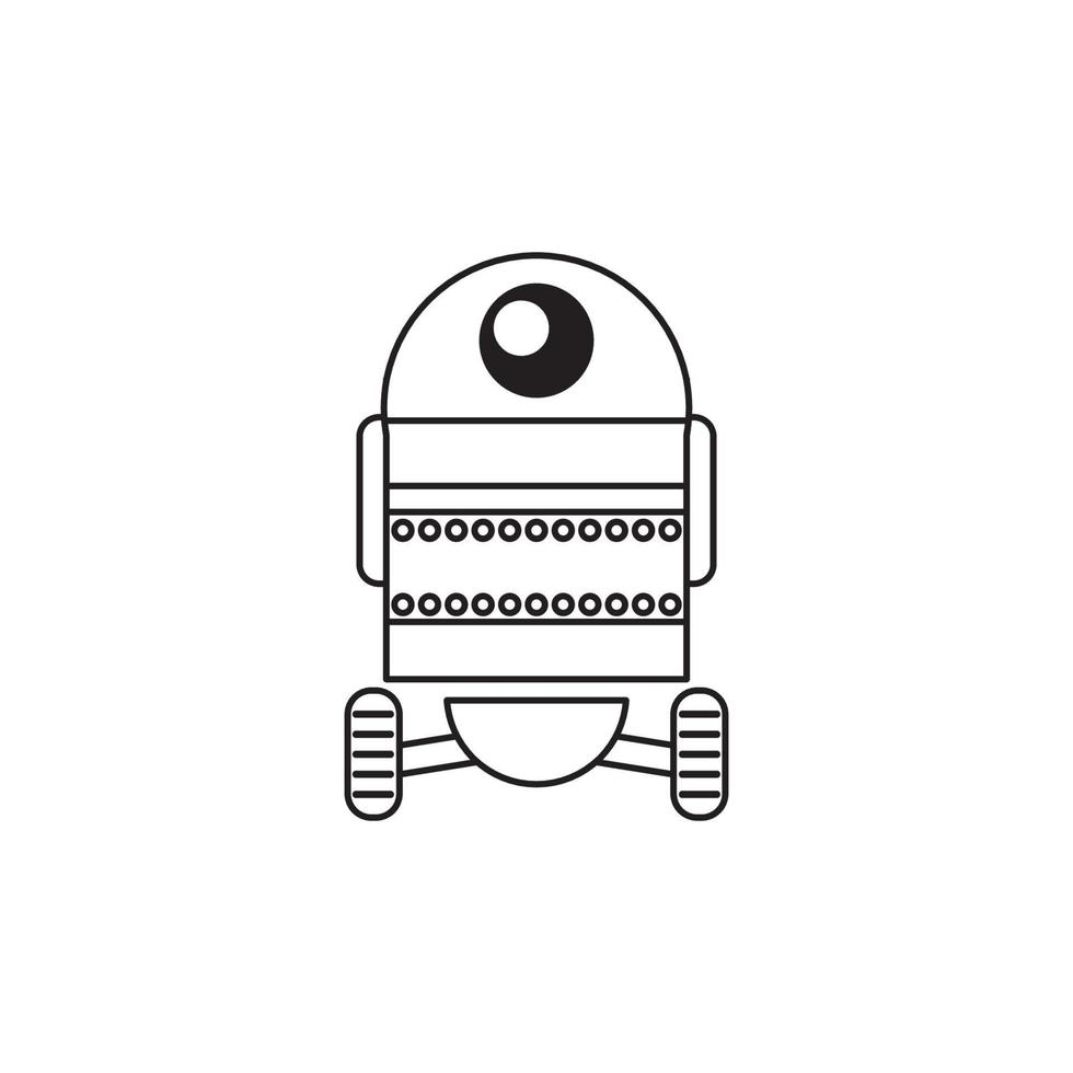 robots delinean el icono de vector. Icono de robots negros de línea delgada, ilustración vectorial simple de elemento plano del concepto de inteligencia artificial editable aislado sobre fondo blanco. vector