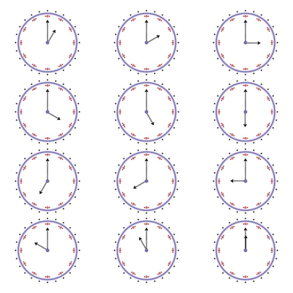 clock icon vector - bundle set - stroke editable