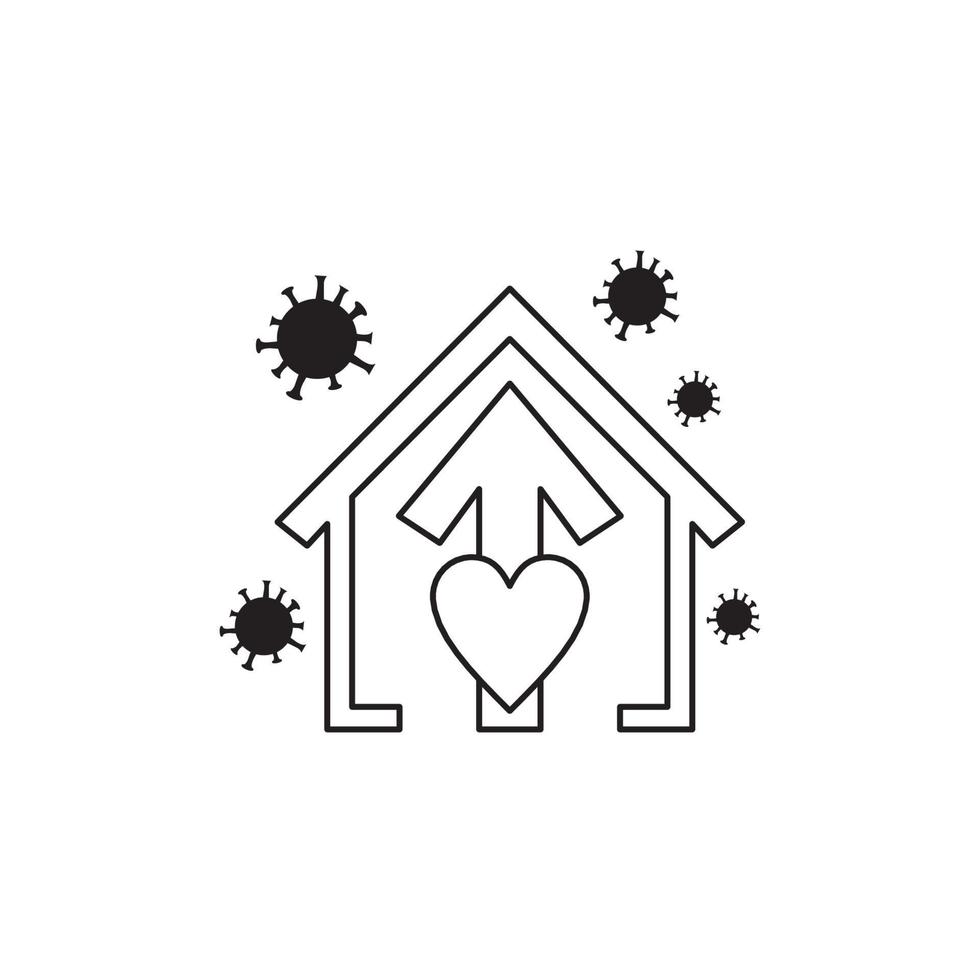 icons on the theme of corona virus covid 19 - stay at home vector logo illustration