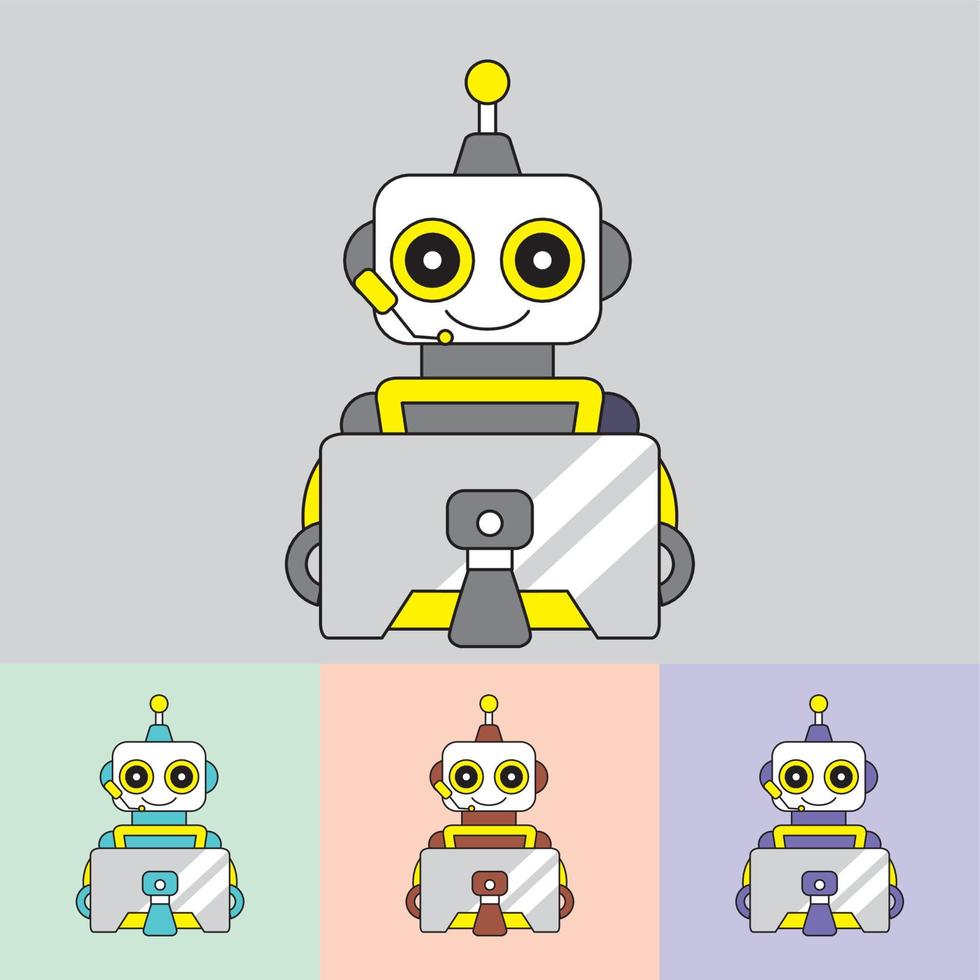 robot logo vector - chat bot - future technology - Artificial Intelligence - best for your business mascot