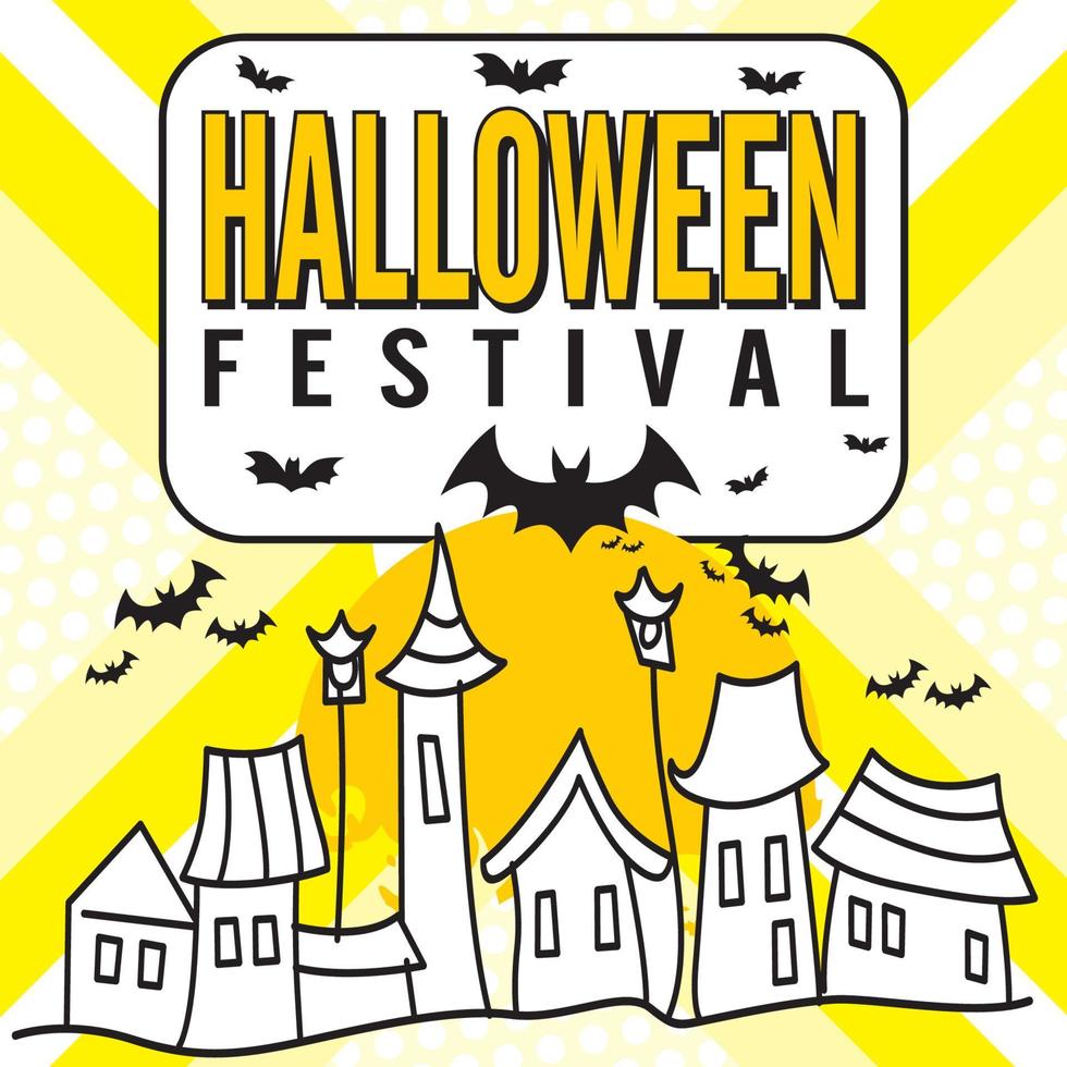 Ilustración de vector de plantilla de papel tapiz de fondo de festival de halloween
