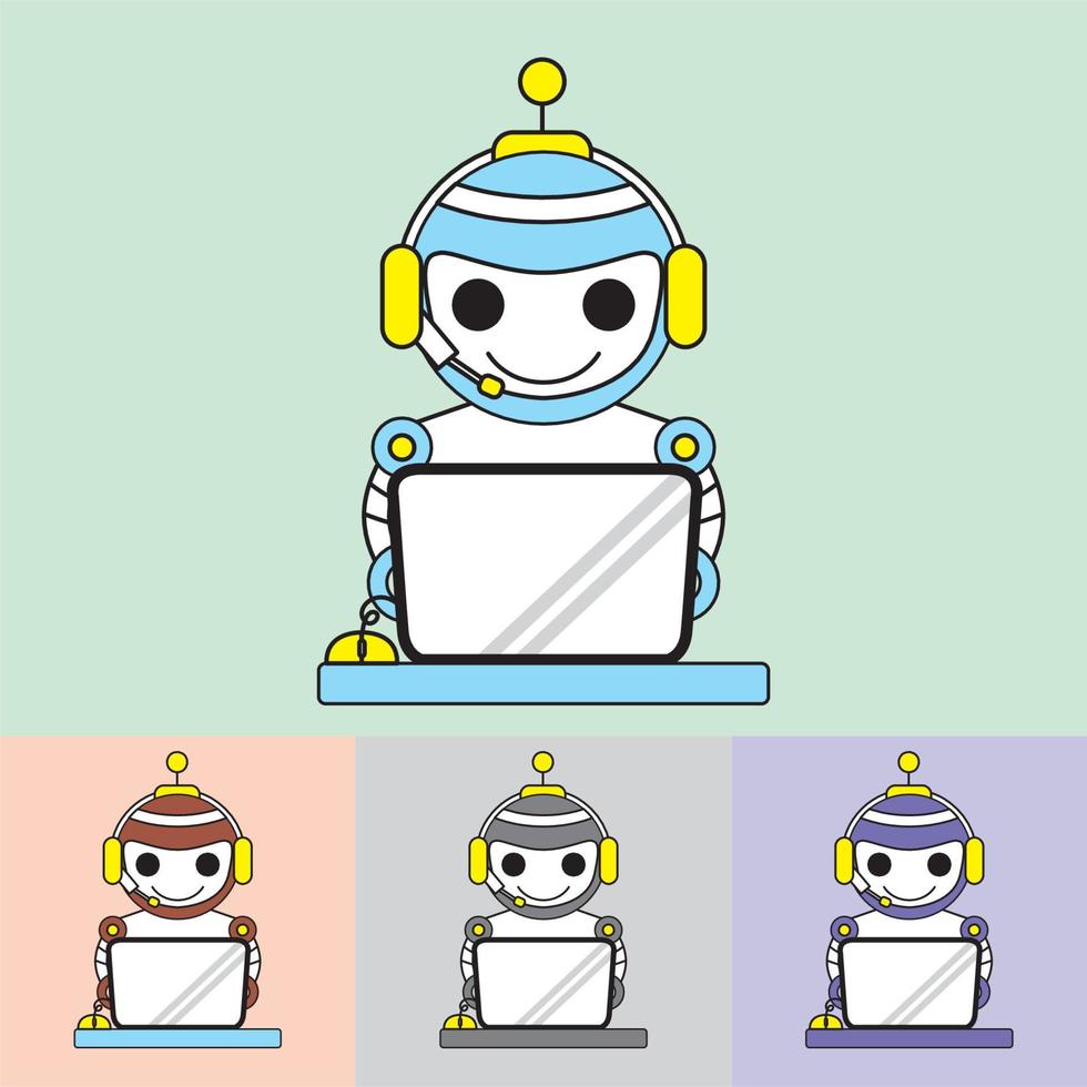 robot logo vector - chat bot - future technology - Artificial Intelligence - best for your business mascot