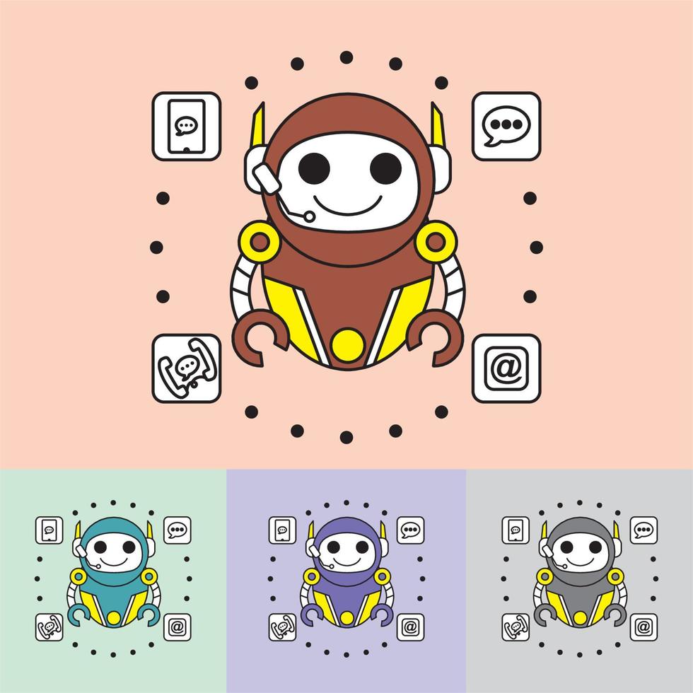 robot logo vector - chat bot - future technology - Artificial Intelligence - best for your business mascot