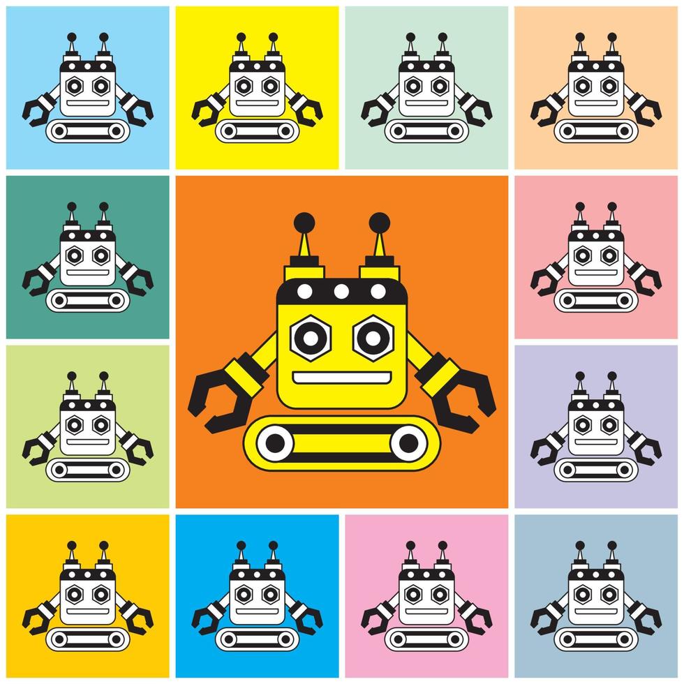 Ilustración de vector de logotipo de robot - tecnología futura - inteligencia artificial - lo mejor para la mascota de su negocio