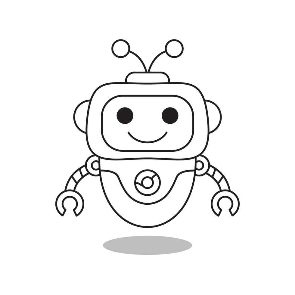 Robots outline vector icon. Thin line black robots icon, flat vector simple element illustration from editable artificial intelligence concept isolated on white background