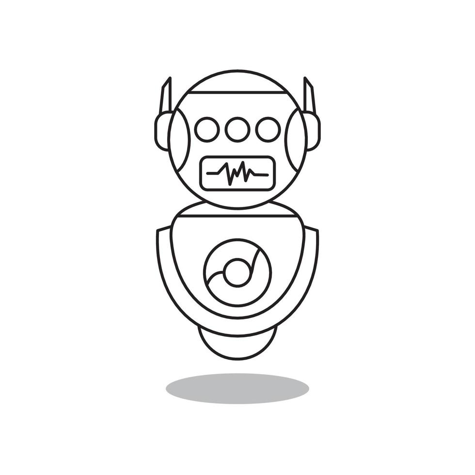robots delinean el icono de vector. Icono de robots negros de línea delgada, ilustración vectorial simple de elemento plano del concepto de inteligencia artificial editable aislado sobre fondo blanco. vector