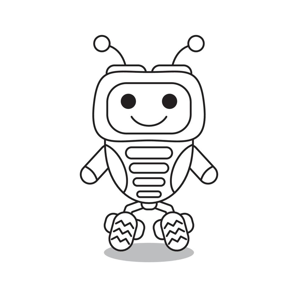 robots delinean el icono de vector. Icono de robots negros de línea delgada, ilustración vectorial simple de elemento plano del concepto de inteligencia artificial editable aislado sobre fondo blanco. vector