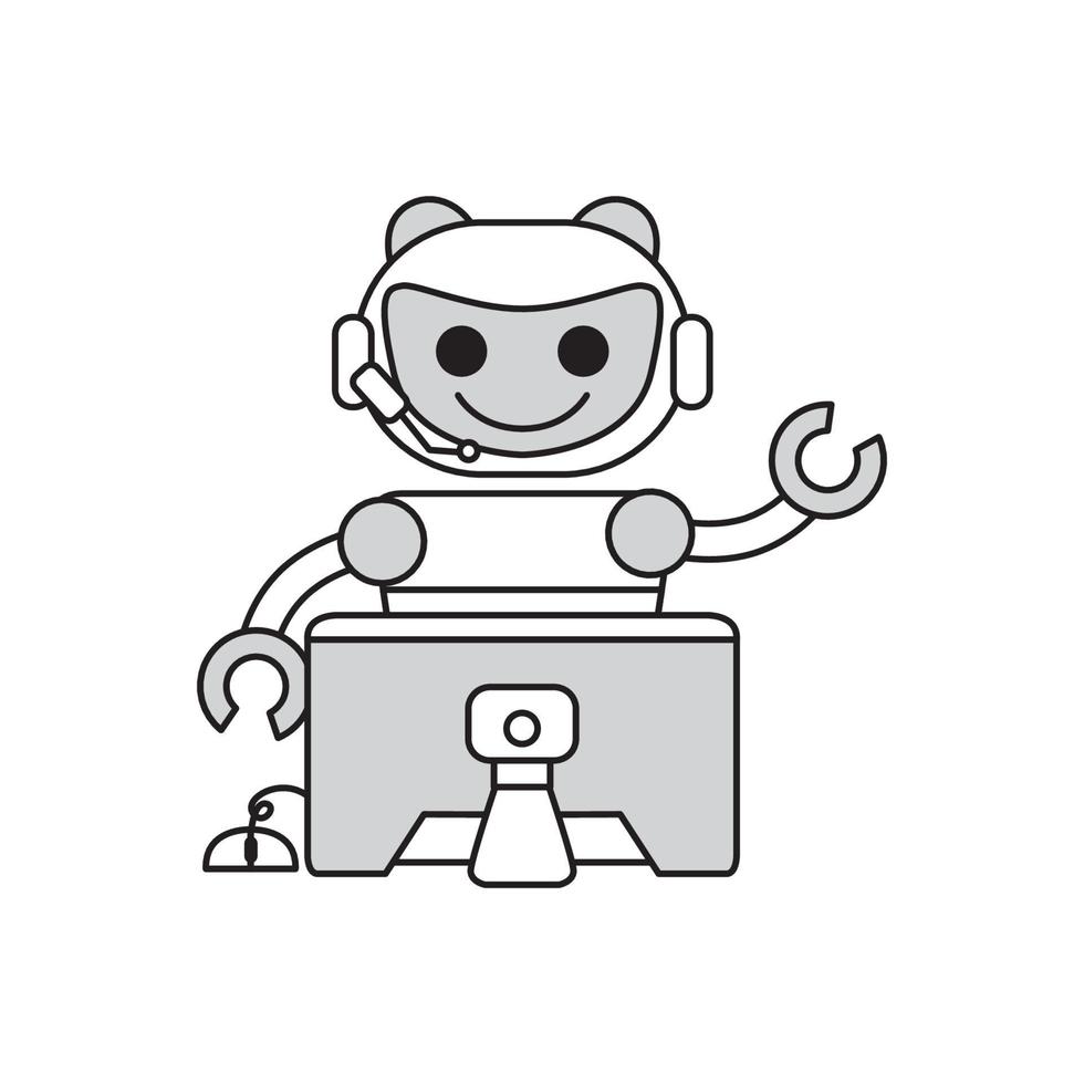 Robots outline vector icon. Thin line black robots icon, flat vector simple element illustration from editable artificial intelligence concept isolated on white background