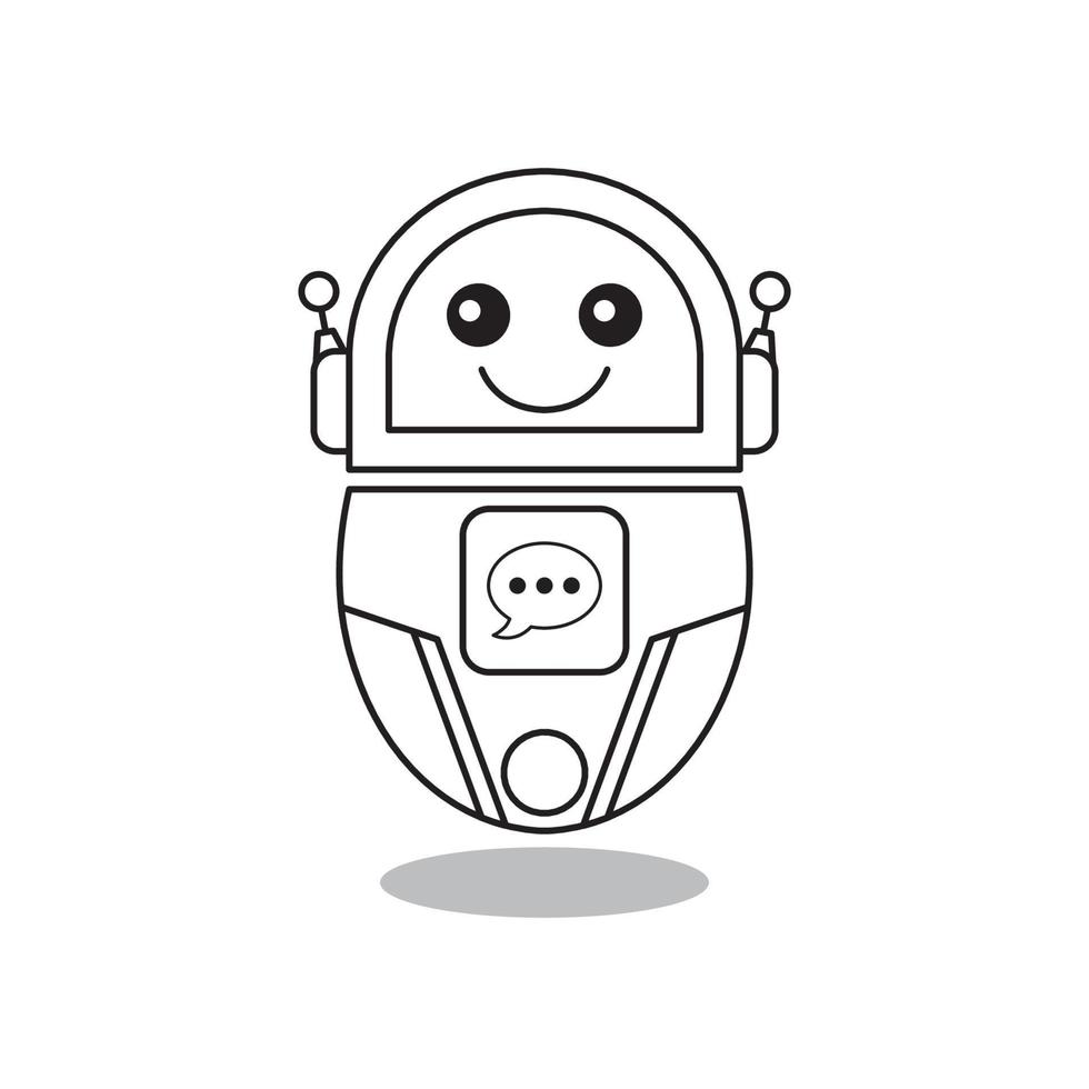 robots delinean el icono de vector. Icono de robots negros de línea delgada, ilustración vectorial simple de elemento plano del concepto de inteligencia artificial editable aislado sobre fondo blanco. vector
