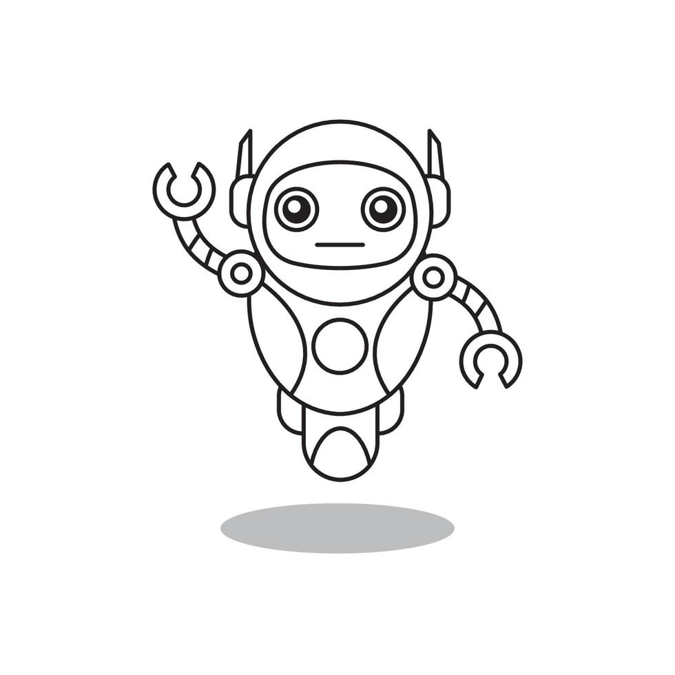 Robots outline vector icon. Thin line black robots icon, flat vector simple element illustration from editable artificial intelligence concept isolated on white background