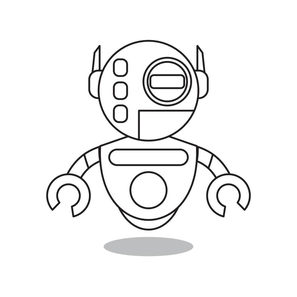 robots delinean el icono de vector. Icono de robots negros de línea delgada, ilustración vectorial simple de elemento plano del concepto de inteligencia artificial editable aislado sobre fondo blanco. vector