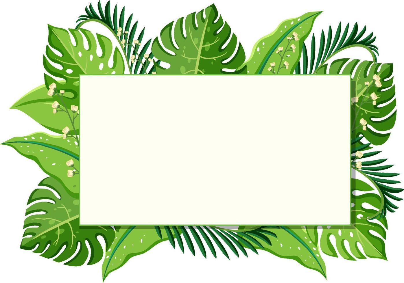 banner de marco de plantas y hojas simples vector