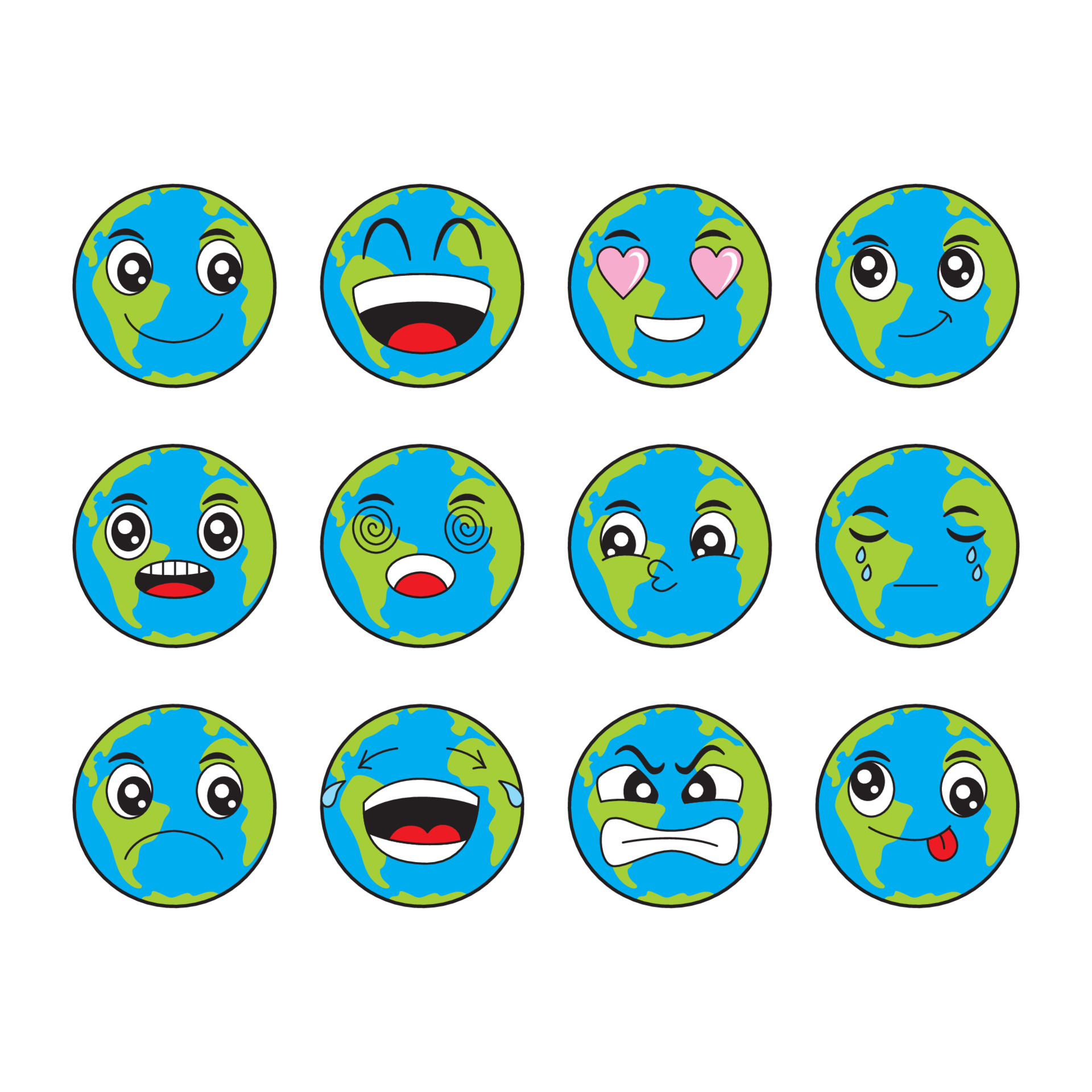 planet earth cartoon vector illustration with happy and funny facial ...