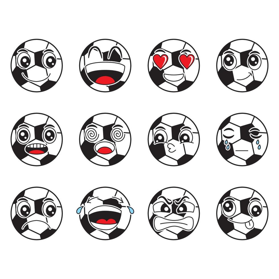 soccer ball cartoon vector illustration with happy and funny facial expression