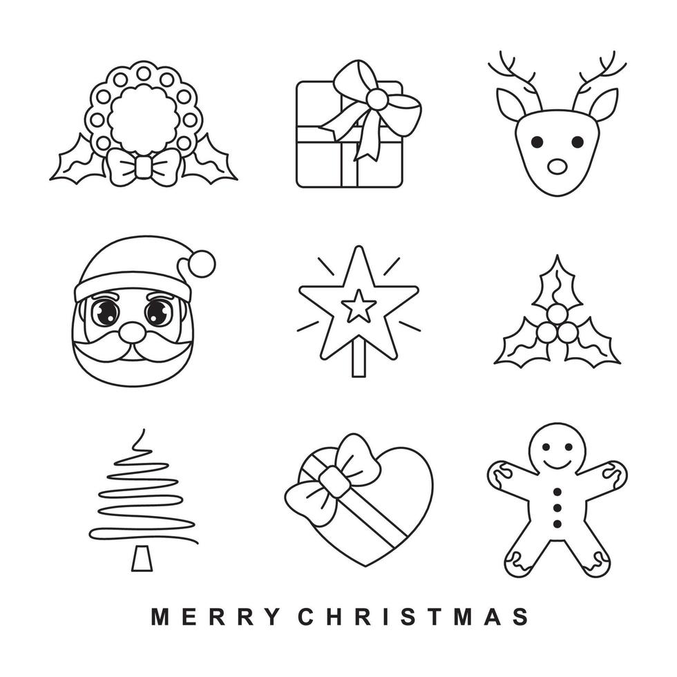 navidad, icono, conjunto, vector, arte vector