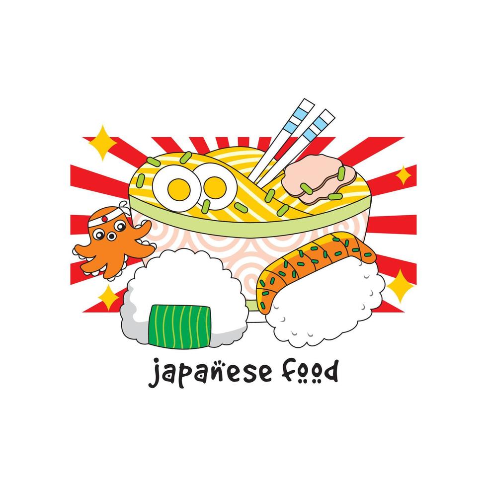 Printvector authentic japanese food that looks very delicious vector