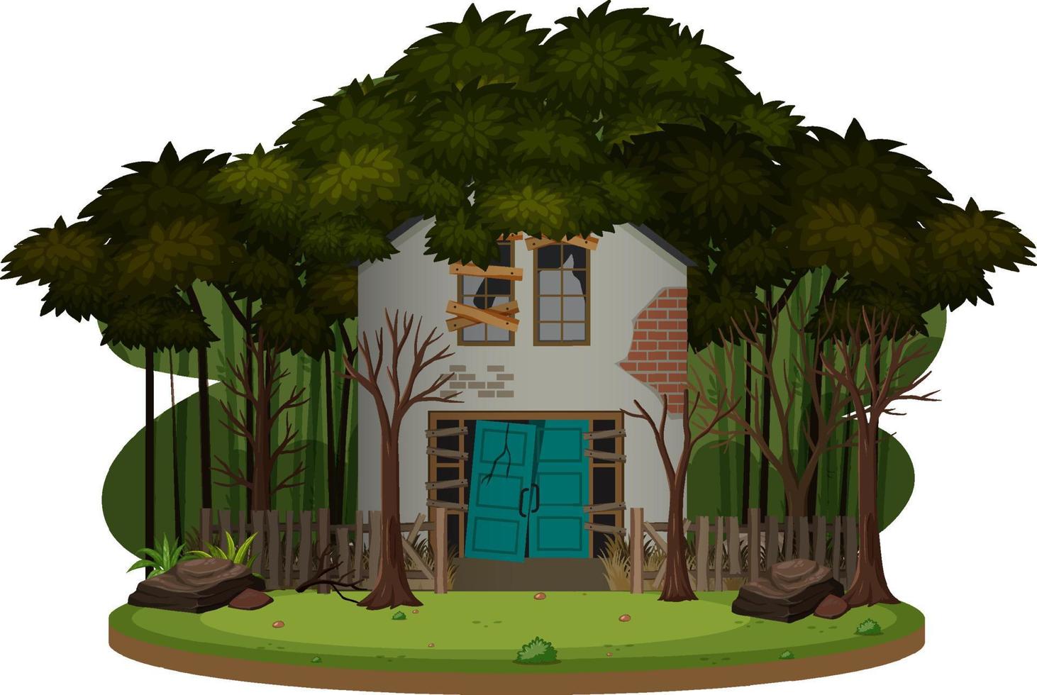An old spooky house in the woods vector
