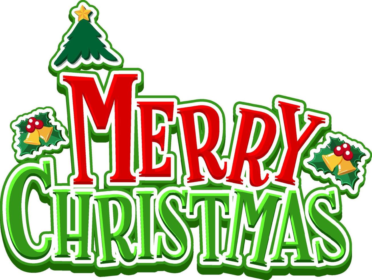 Merry Christmas text design on white background vector