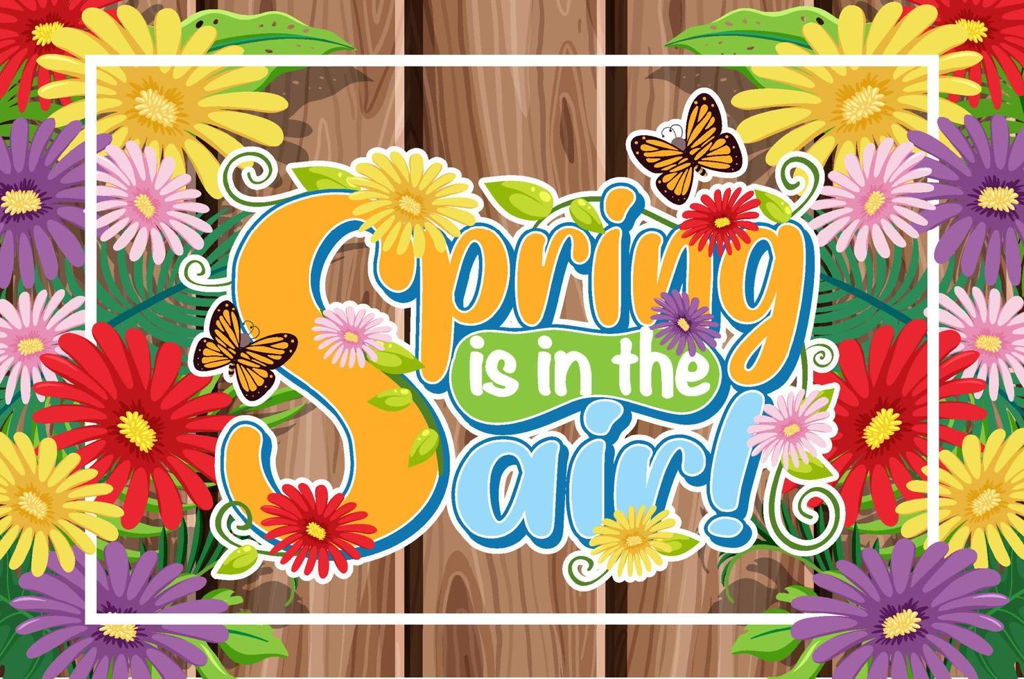 Floral spring banner template vector