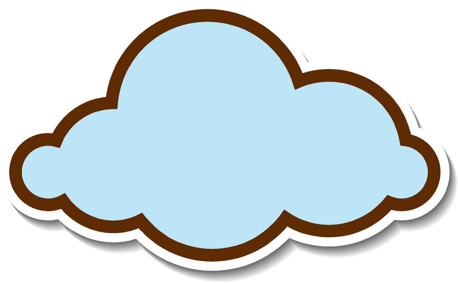 Sticker design with empty cloud isolated vector