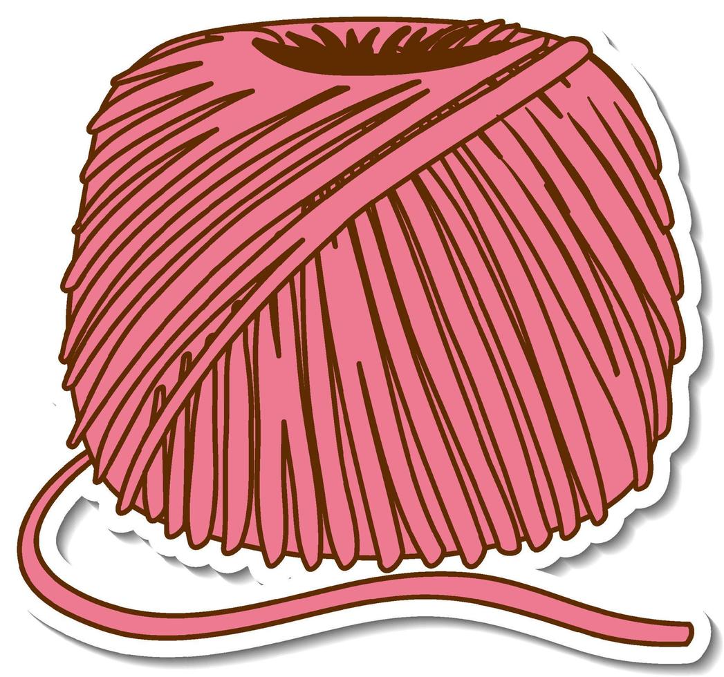 A sticker template with Ball of yarn isolated vector