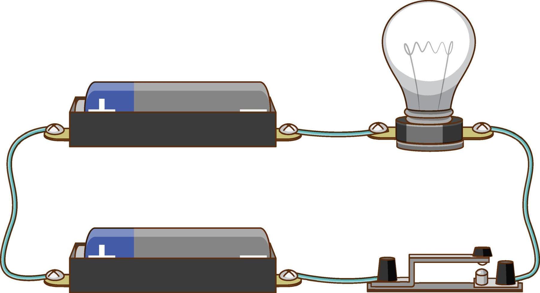 experimento científico de circuito eléctrico. vector