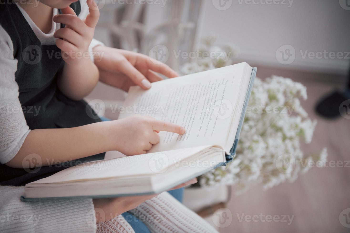 Happy loving family. Mother and her daughter child girl playing together photo