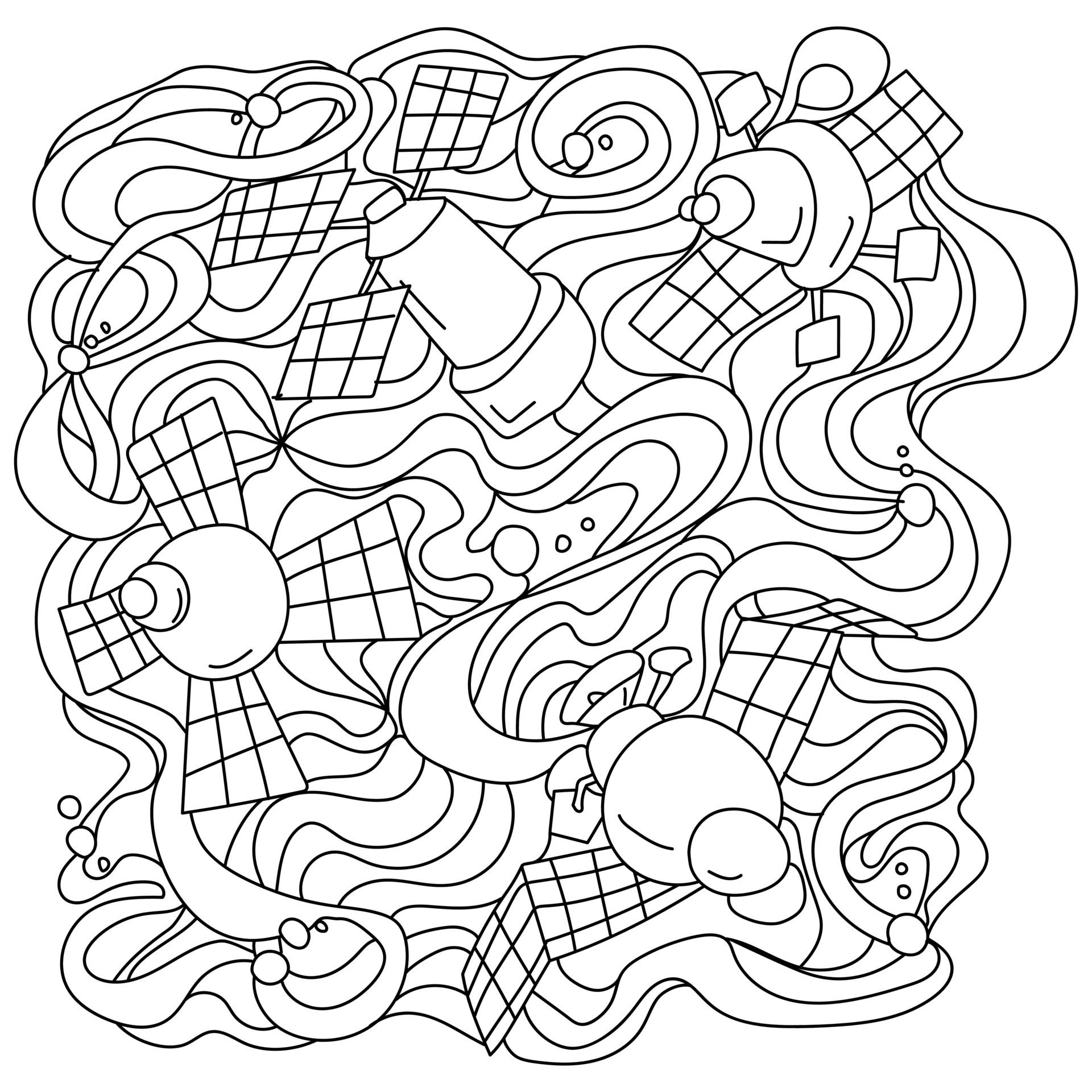Coloring page on space theme, spacecraft, satellites and ...