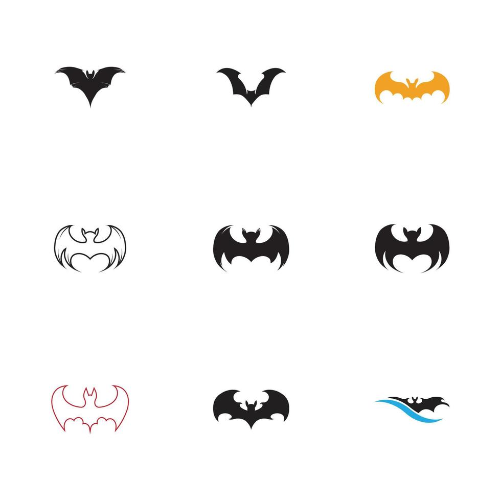 bat vector icon logo template