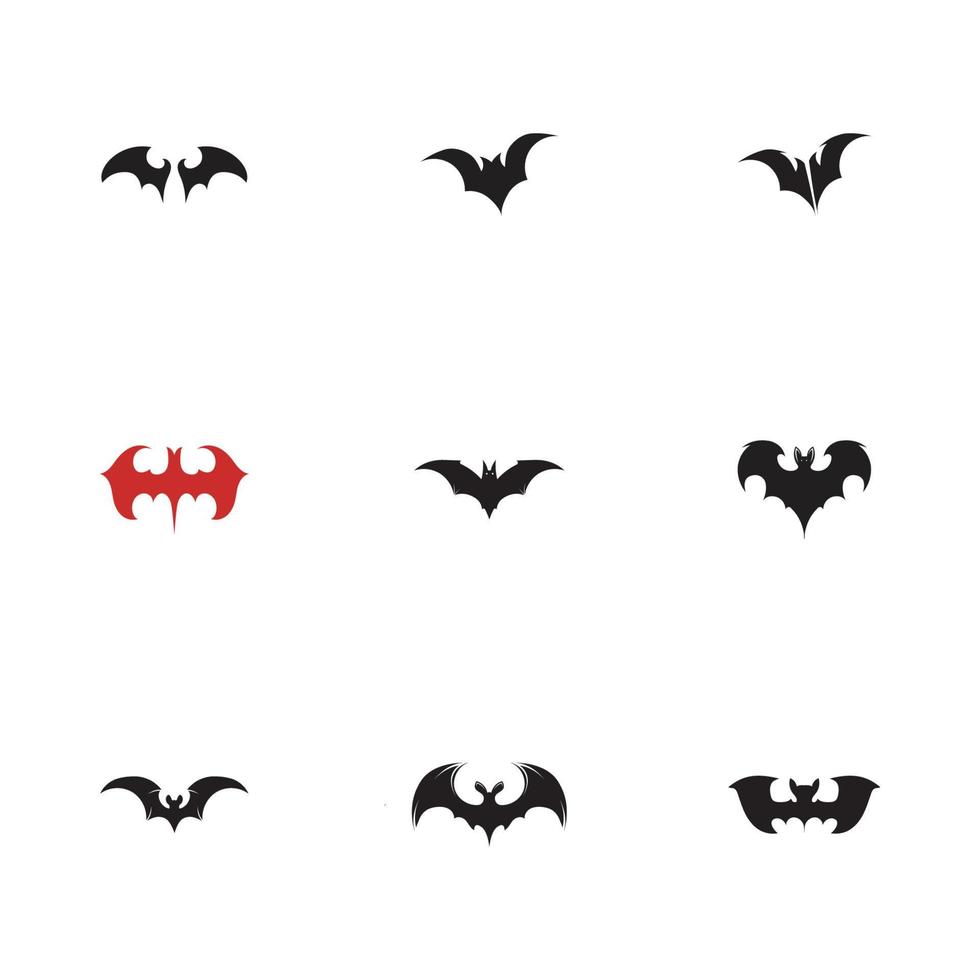 bat vector icon logo template