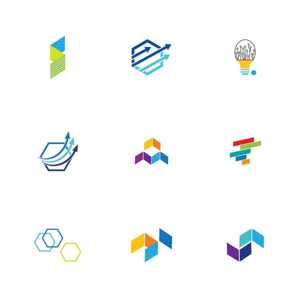 Diseño de concepto de logotipo moderno para tecnologías de finanzas digitales y fintech. vector