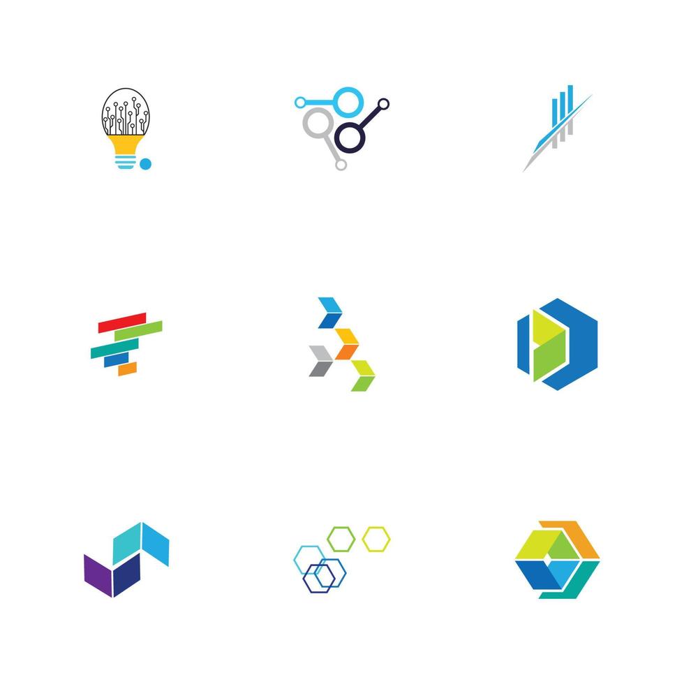 Diseño de concepto de logotipo moderno para tecnologías de finanzas digitales y fintech. vector