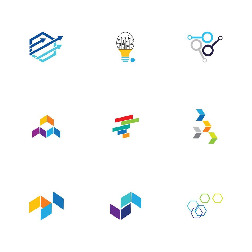 Diseño de concepto de logotipo moderno para tecnologías de finanzas digitales y fintech. vector