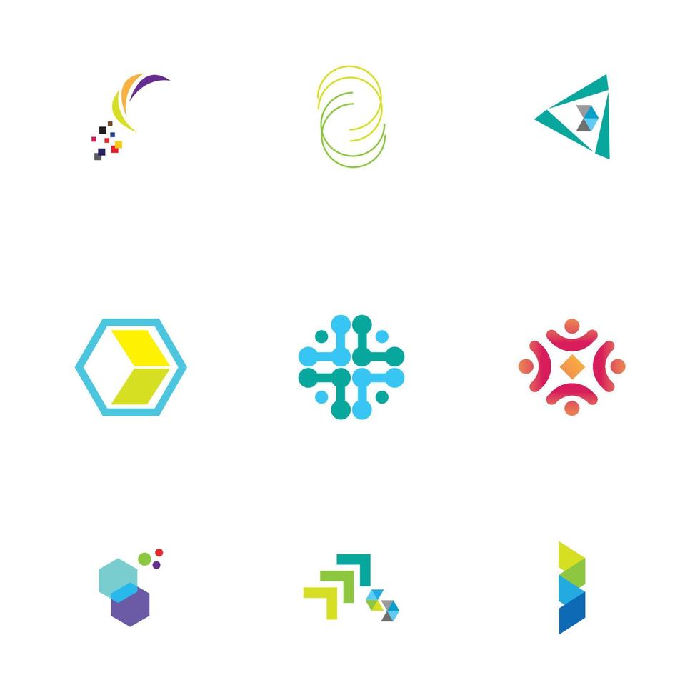 Modern logo concept design for fintech and digital finance technologies vector