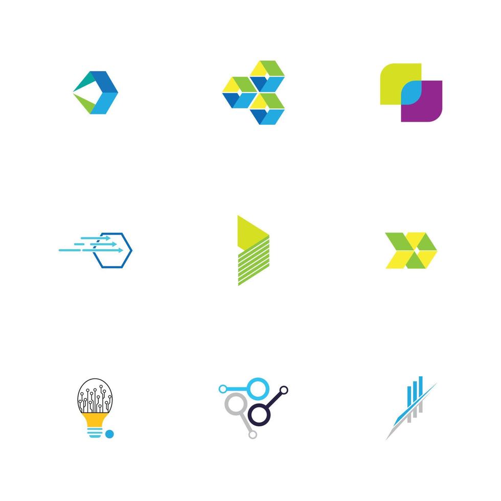 Diseño de concepto de logotipo moderno para tecnologías de finanzas digitales y fintech. vector