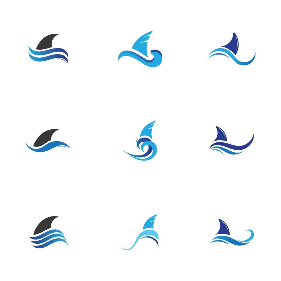 Shark fin logo template vector icon illustration design