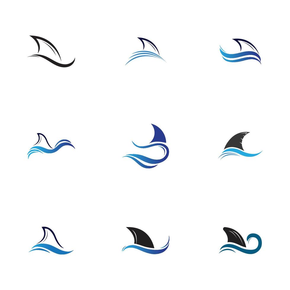 Shark fin logo template vector icon illustration design