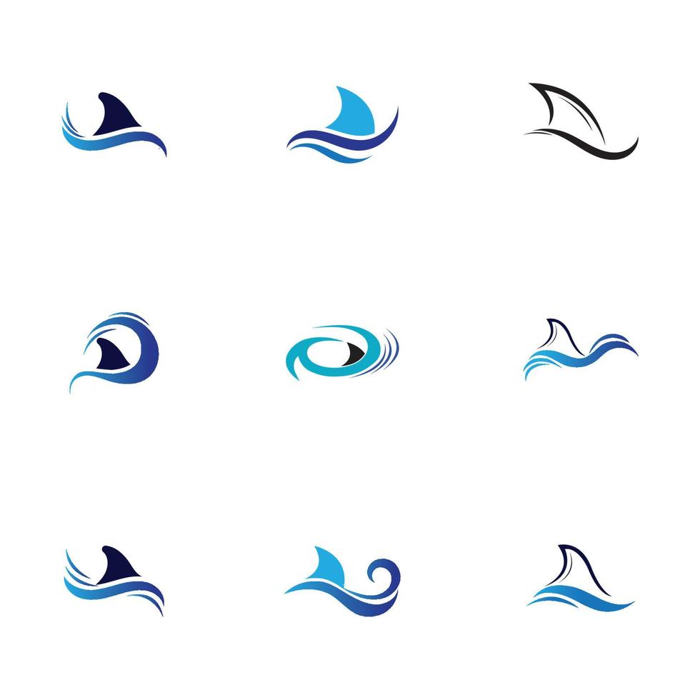 Shark fin logo template vector icon illustration design