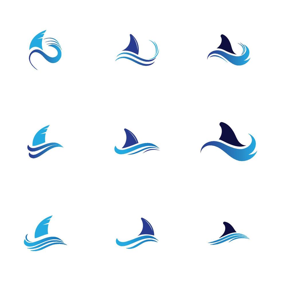 Shark fin logo template vector icon illustration design