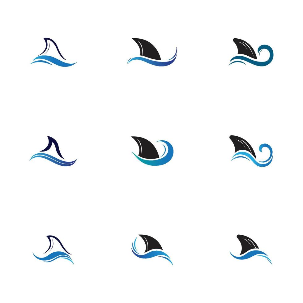 Shark fin logo template vector icon illustration design