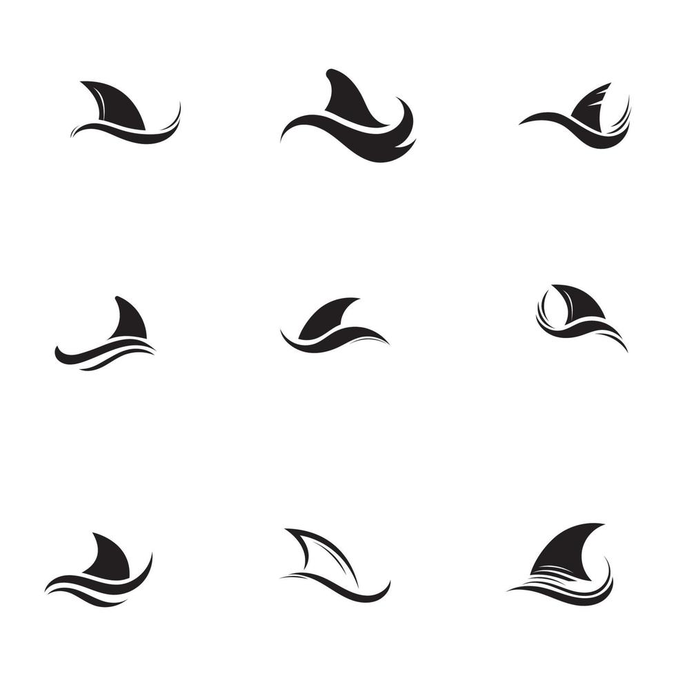 Shark fin logo template vector icon illustration design