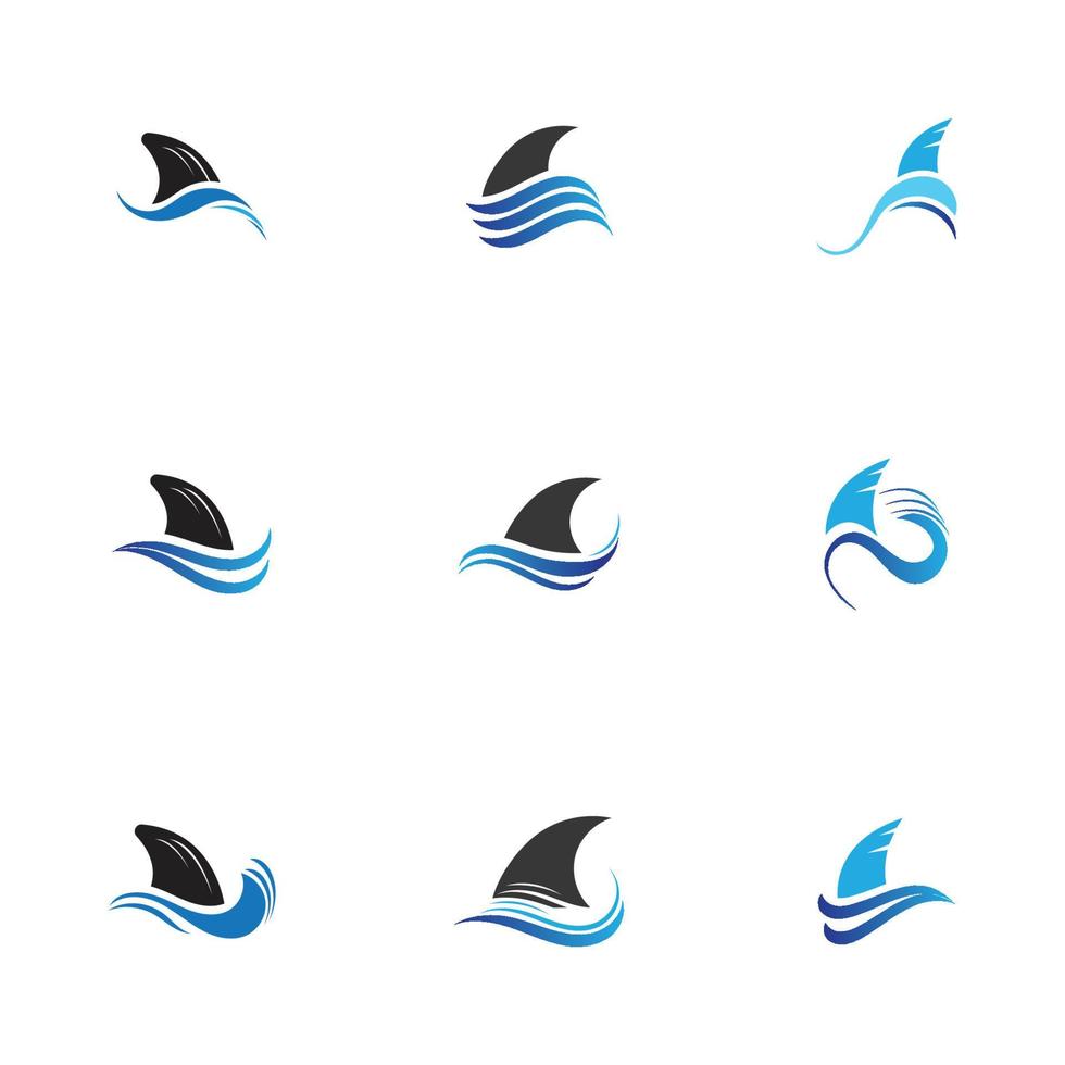 Shark fin logo template vector icon illustration design