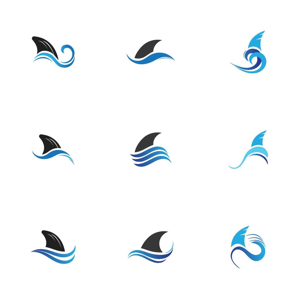 Shark fin logo template vector icon illustration design