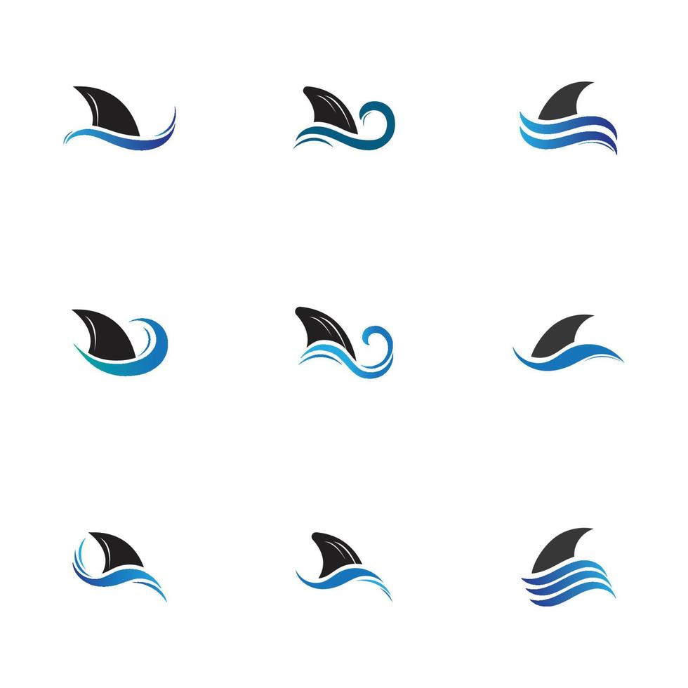 Shark fin logo template vector icon illustration design