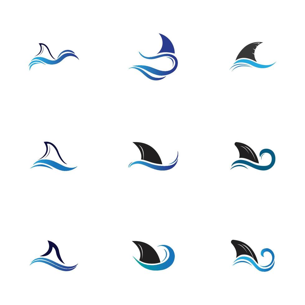 Shark fin logo template vector icon illustration design