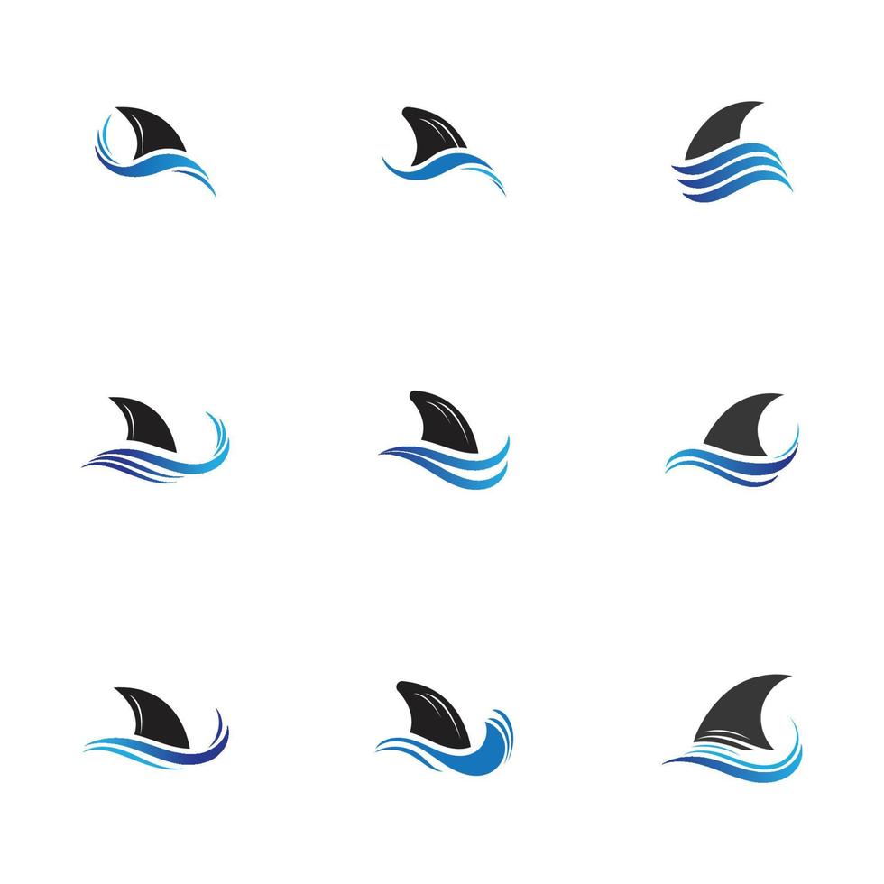 Shark fin logo template vector icon illustration design