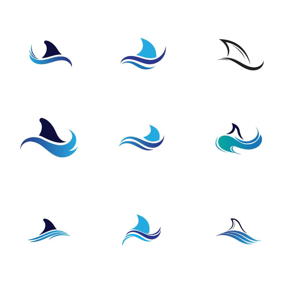 Shark fin logo template vector icon illustration design